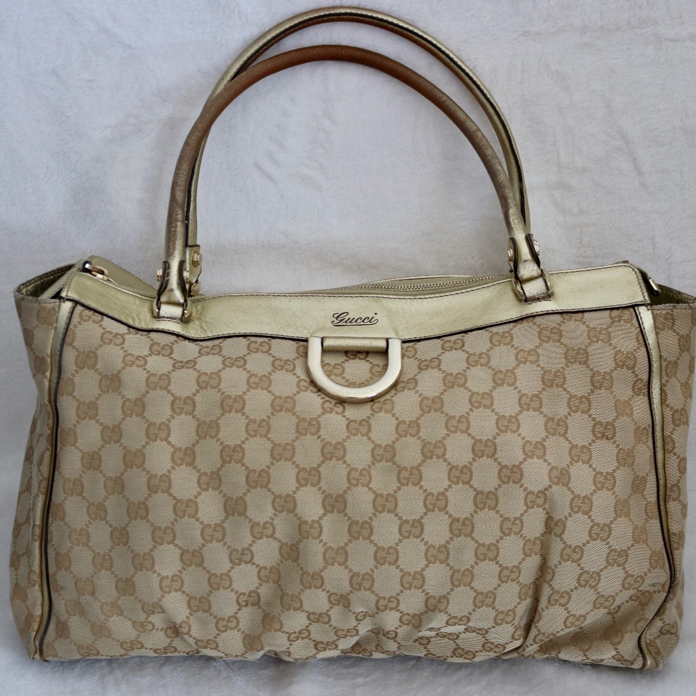 GUCCI Signature "GG"s & Leather Shoulder handbag